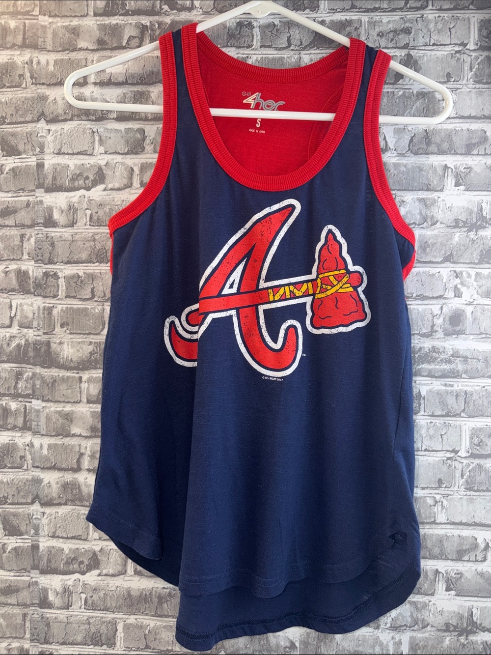 Women’s Navy & Red Atlanta Braves Tank Top